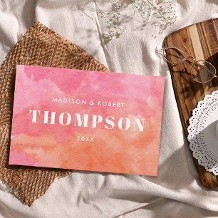 Bold Modern Pink and Orange Monogram Wedding Guest Book