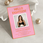 Bold Modern Pink Orange Photo 18th Birthday Party Invitation<br><div class="desc">This pink and orange 18th birthday invitation pairs a bold headline with a favourite photo for a look that feels fresh, fun, and pulled together. The clean layout keeps all the details easy to read while still feeling elevated and personal. It’s a great choice for a stylish teen celebration, whether...</div>