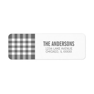 Bold Modern Plaid Holiday Address Label