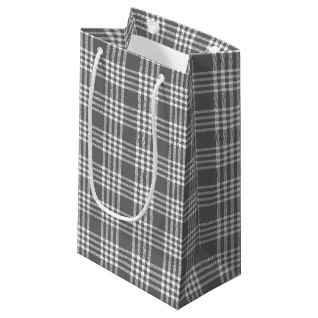 Bold Modern Plaid Holiday Gift Bag (Front Angled)