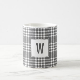 Bold Modern Plaid Holiday Monogram Coffee Mug