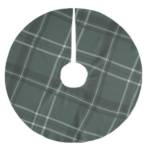 Bold modern plaid hunter green Christmas Brushed Polyester Tree Skirt