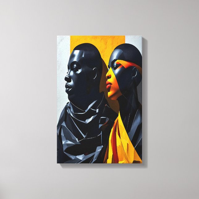 Bold Modern Portraits Abstract Geometric Art Canvas Print (Front)