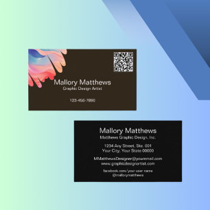 Bold Modern QR Code Graphic Design Artist Business Card