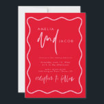 Bold Modern Red And Pink Wedding Invitation<br><div class="desc">This is an bold, modern wedding invitation featuring a beautiful calligraphy font and hues of pink and red. All colours are editable. // For matching designs, search "DELILAH" in the Sincerely By Nicole Zazzle store. * If you like this design but don't see it available for something you are looking...</div>