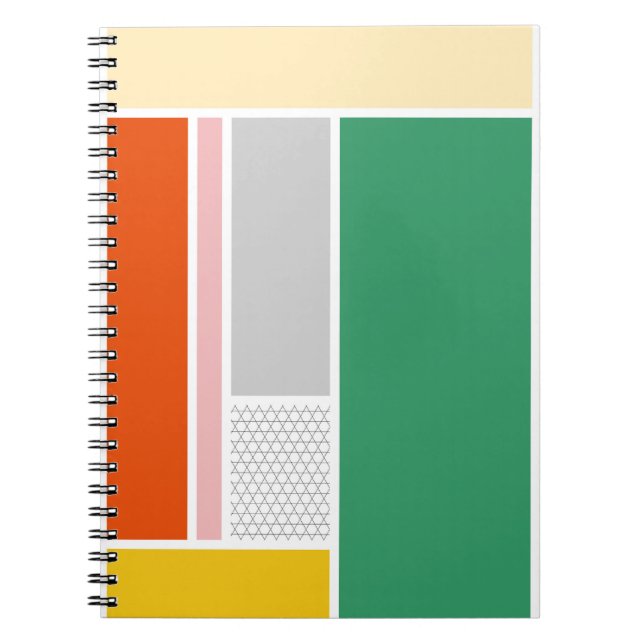 Bold Modern Retro Color Block Design Notebook (Front)