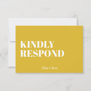 Bold modern Retro Funky Bright Wedding RSVP Card