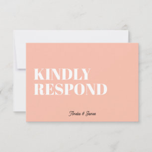 Bold modern Retro Funky Bright Wedding RSVP Card