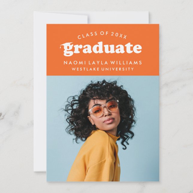 BOLD MODERN RETRO GRADUATE | GRADUATION INVITATION (Front)
