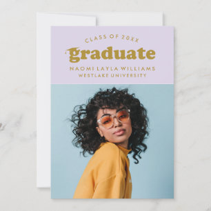 BOLD MODERN RETRO GRADUATE GRADUATION INVITATION