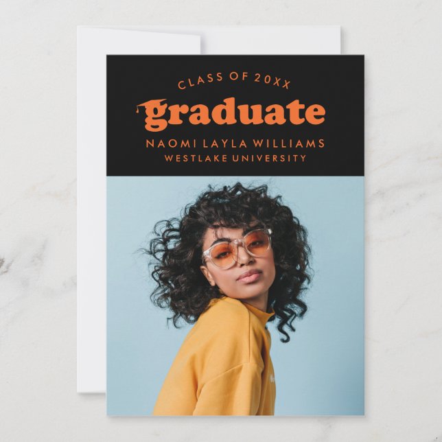 BOLD MODERN RETRO GRADUATE | GRADUATION INVITATION (Front)