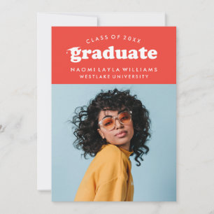 BOLD MODERN RETRO GRADUATE GRADUATION INVITATION