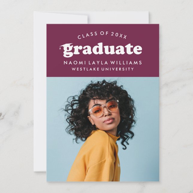 BOLD MODERN RETRO GRADUATE | GRADUATION INVITATION (Front)