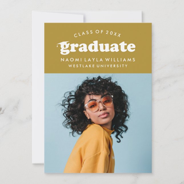BOLD MODERN RETRO GRADUATE | GRADUATION INVITATION (Front)
