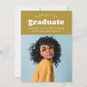 BOLD MODERN RETRO GRADUATE   GRADUATION INVITATION