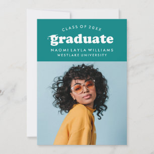 BOLD MODERN RETRO GRADUATE GRADUATION INVITATION