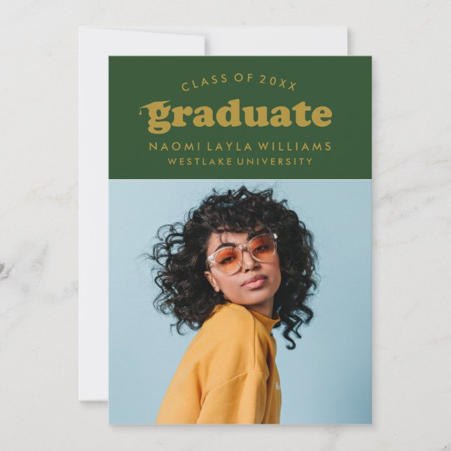 BOLD MODERN RETRO GRADUATE | GRADUATION INVITATION (Front)