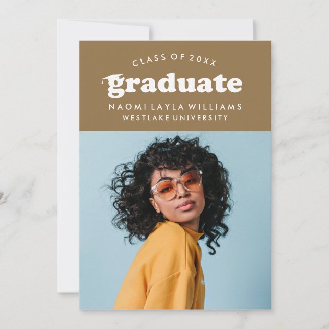 BOLD MODERN RETRO GRADUATE | GRADUATION INVITATION (Front)