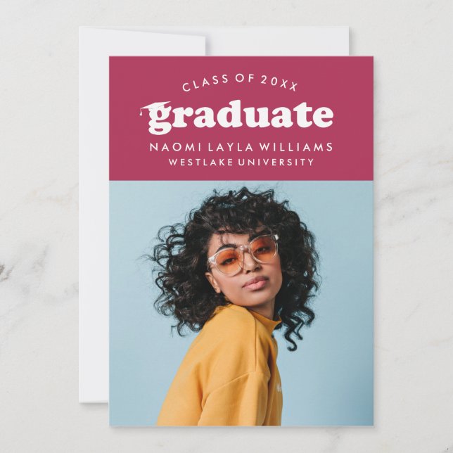 BOLD MODERN RETRO GRADUATE | GRADUATION INVITATION (Front)