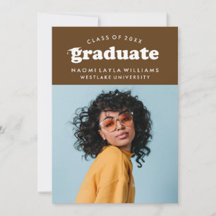BOLD MODERN RETRO GRADUATE GRADUATION INVITATION