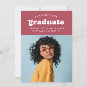 BOLD MODERN RETRO GRADUATE   GRADUATION INVITATION