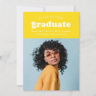 BOLD MODERN RETRO GRADUATE GRADUATION INVITATION