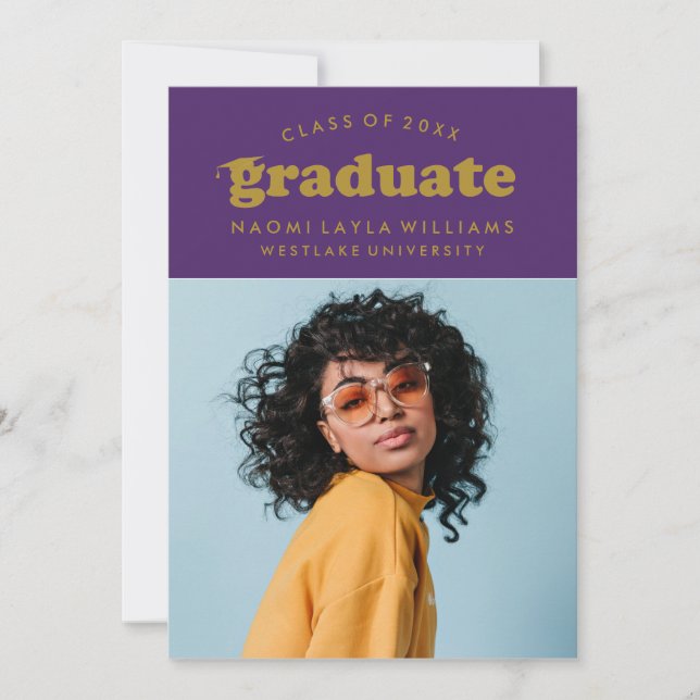 BOLD MODERN RETRO GRADUATE | GRADUATION INVITATION (Front)
