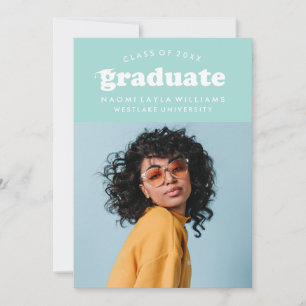 BOLD MODERN RETRO GRADUATE GRADUATION INVITATION