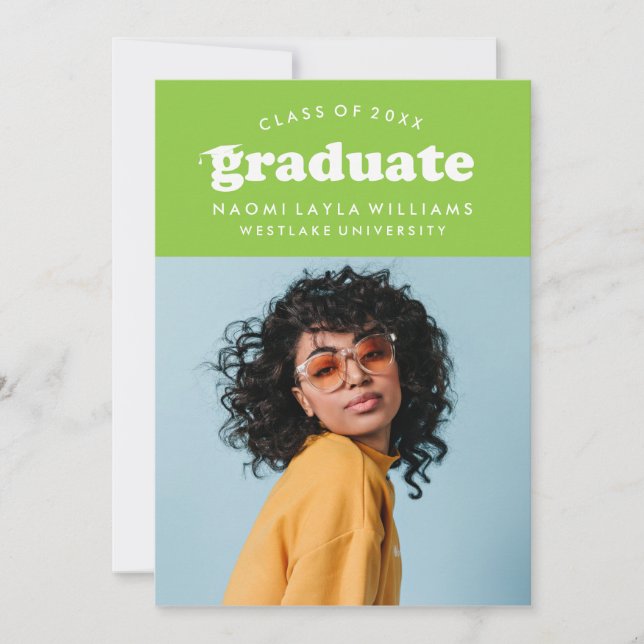 BOLD MODERN RETRO GRADUATE | GRADUATION INVITATION (Front)