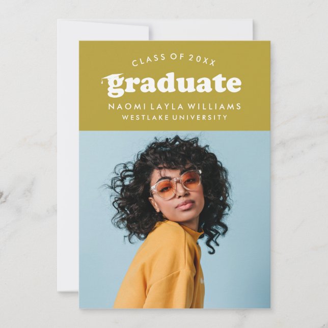 BOLD MODERN RETRO GRADUATE | GRADUATION INVITATION (Front)