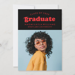 BOLD MODERN RETRO GRADUATE   GRADUATION INVITATION