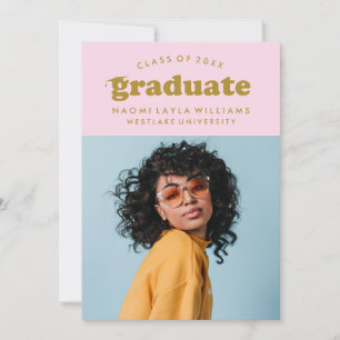 BOLD MODERN RETRO GRADUATE   GRADUATION INVITATION