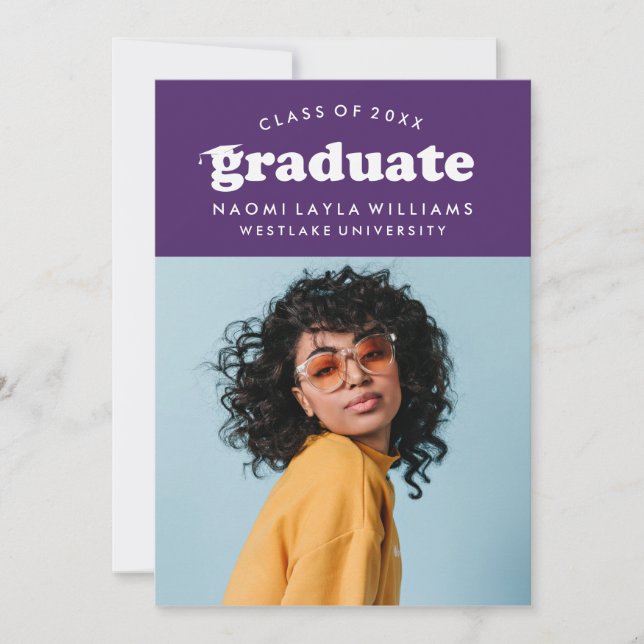 BOLD MODERN RETRO GRADUATE | GRADUATION INVITATION (Front)