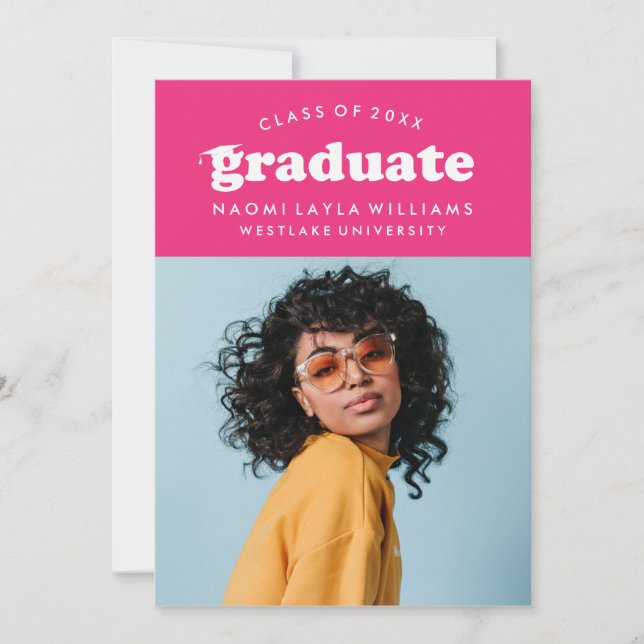 BOLD MODERN RETRO GRADUATE | GRADUATION INVITATION (Front)