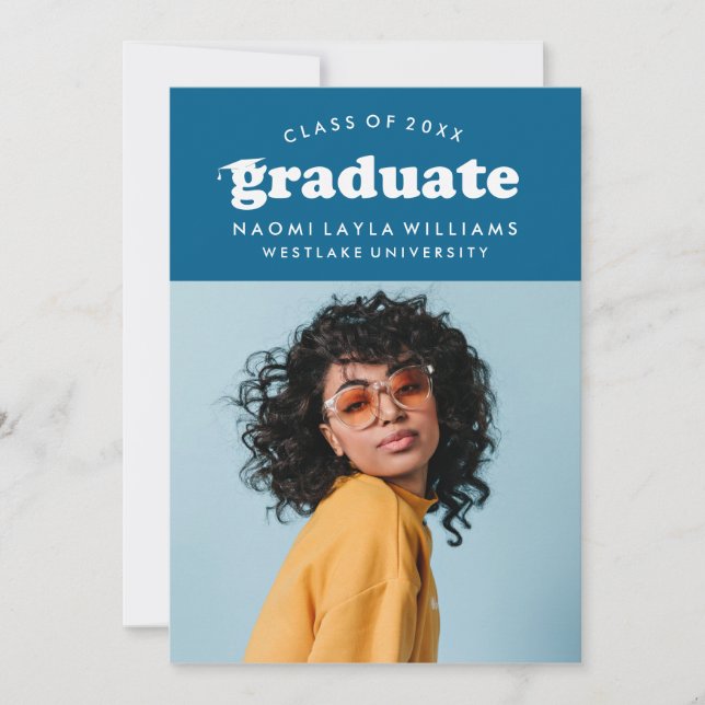 BOLD MODERN RETRO GRADUATE | GRADUATION INVITATION (Front)