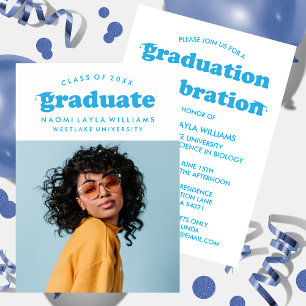 BOLD MODERN RETRO GRADUATE GRADUATION INVITATION