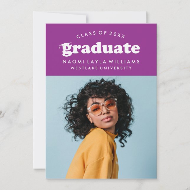 BOLD MODERN RETRO GRADUATE | GRADUATION INVITATION (Front)