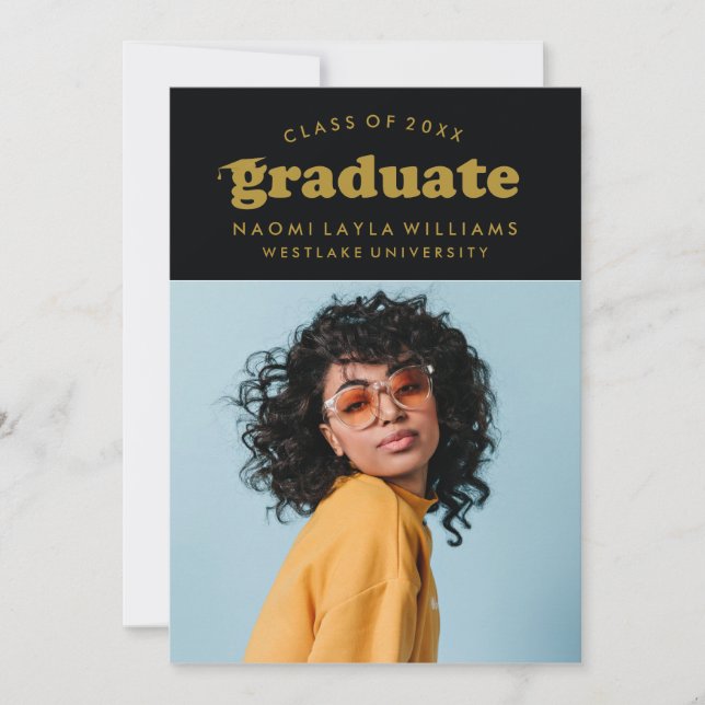 BOLD MODERN RETRO GRADUATE | GRADUATION INVITATION (Front)