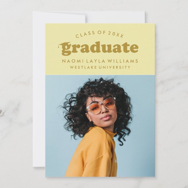 BOLD MODERN RETRO GRADUATE | GRADUATION INVITATION (Front)