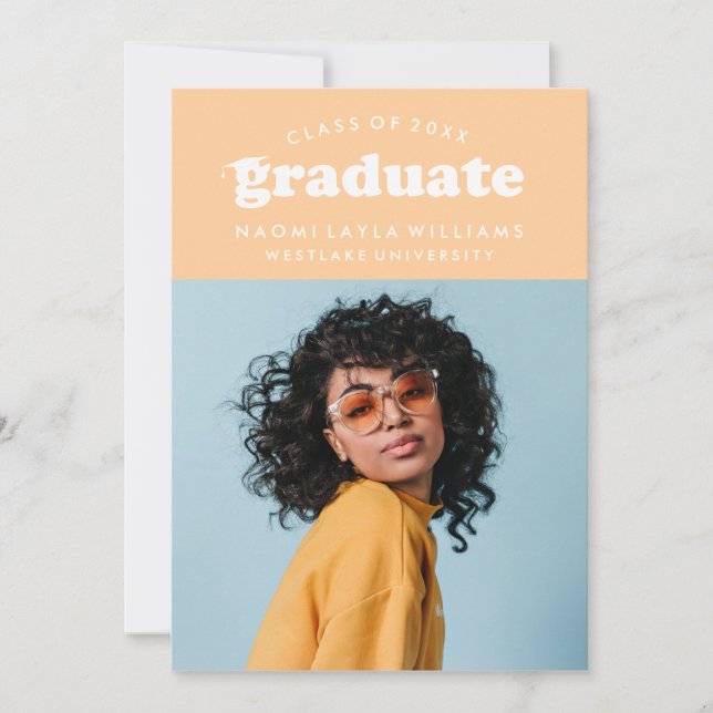 BOLD MODERN RETRO GRADUATE | GRADUATION INVITATION (Front)