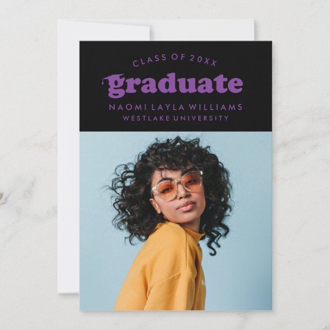 BOLD MODERN RETRO GRADUATE | GRADUATION INVITATION (Front)