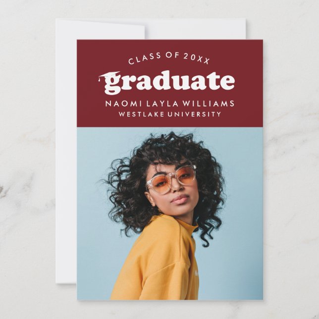 BOLD MODERN RETRO GRADUATE | GRADUATION INVITATION (Front)