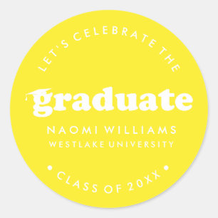 BOLD MODERN RETRO GRADUATE   GRADUATION STICKER