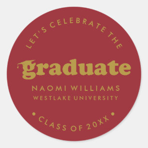 BOLD MODERN RETRO GRADUATE   GRADUATION STICKER