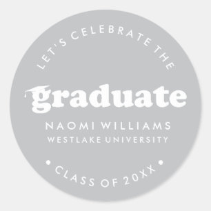 BOLD MODERN RETRO GRADUATE   GRADUATION STICKER