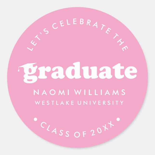 BOLD MODERN RETRO GRADUATE | GRADUATION STICKER (Front)