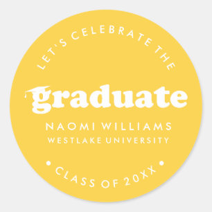BOLD MODERN RETRO GRADUATE   GRADUATION STICKER