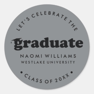 BOLD MODERN RETRO GRADUATE GRADUATION STICKER
