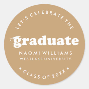 BOLD MODERN RETRO GRADUATE GRADUATION STICKER