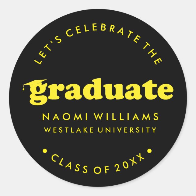 BOLD MODERN RETRO GRADUATE | GRADUATION STICKER (Front)